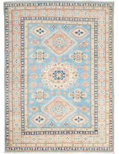 Rug Kazak Afghanistan 149x207 Sky Blue Peach Pi