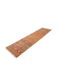 Rug Rubin Pakistan 81x296 Terracotta Orange Blu 2