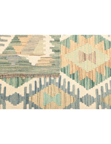 Tappeto Kilim Afghanistan bianco azzurro 96x146