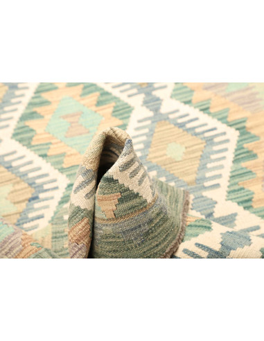 Tappeto Kilim Afghanistan bianco azzurro 96x146
