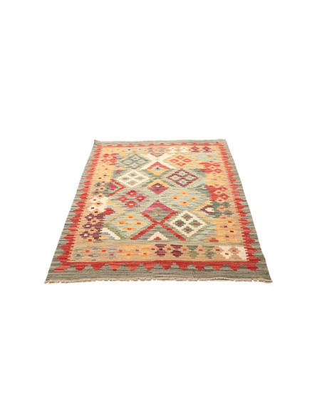 Tappeto Kilim Afghanistan marrone rosso 104x146