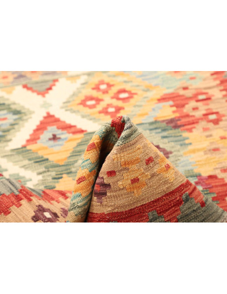 Tappeto Kilim Afghanistan marrone rosso 104x146