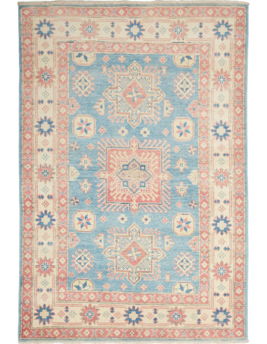 Rug Kazak Afghanistan 122x182 Cerulean Blue Cre