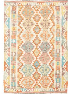 Tappeto Kilim Afghanistan giallo arancione 124x175