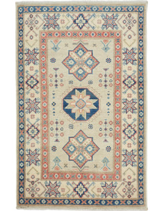 Rug Kazak Afghanistan 78x125 Cream Navy Blue