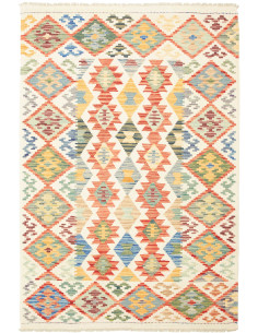 Tappeto Kilim Afghanistan giallo azzurro 125x185