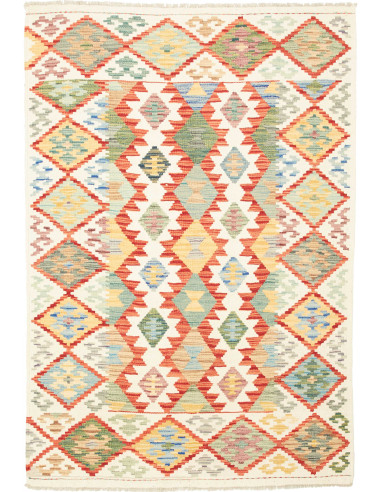 Tappeto Kilim Afghanistan giallo rosso 123x176