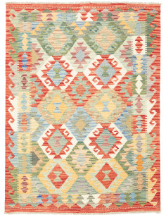 Tappeto Kilim Afghanistan marrone giallo 122x166