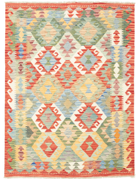 Tappeto Kilim Afghanistan marrone giallo 122x166