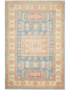 Rug Kazak Afghanistan 98x134 Light Blue Cream