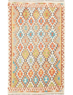Tappeto Kilim Afghanistan giallo azzurro 120x195