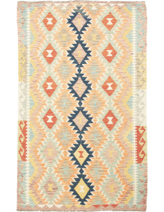 Tappeto Kilim Afghanistan giallo arancione 118x190