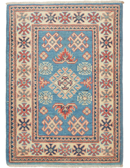 Rug Kazak Afghanistan 62x85 Blue Terracotta Red