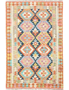 Tappeto Kilim Afghanistan giallo grigio 120x186