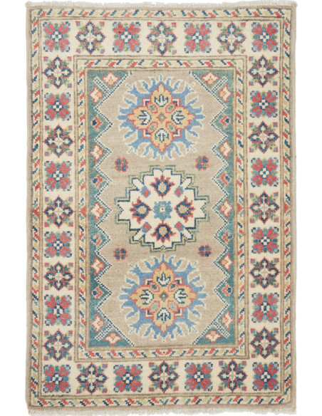 Rug Kazak Afghanistan 62x94 Beige Blue