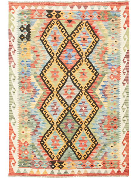 Tappeto Kilim Afghanistan marrone grigio 121x176