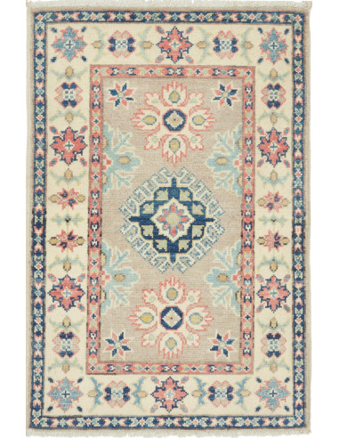 Rug Kazak Afghanistan 58x90 Beige Blue