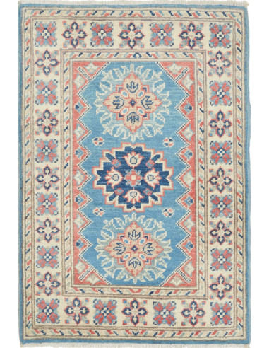 Tappeto Kazak Afghanistan 62x90 Azzurro Crema