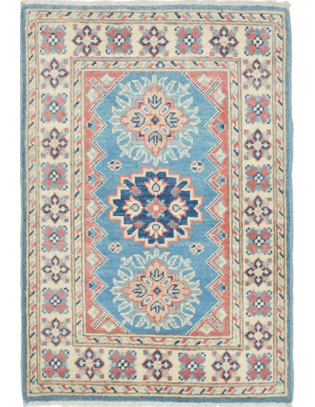 Tappeto Kazak Afghanistan 62x90 Azzurro Crema