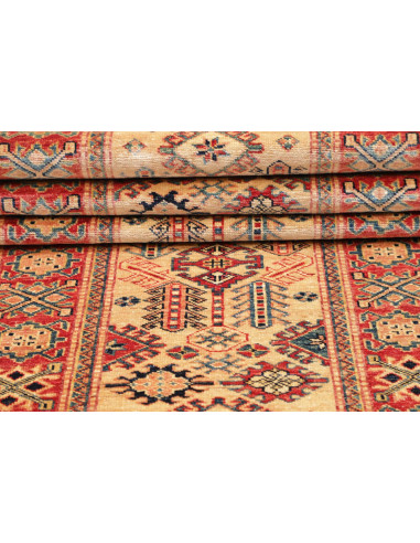 Rug Kazak Fine Pakistan 76x244 Beige Red Navy B