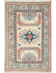 Tappeto Kazak Afghanistan 60x90 Crema Blu