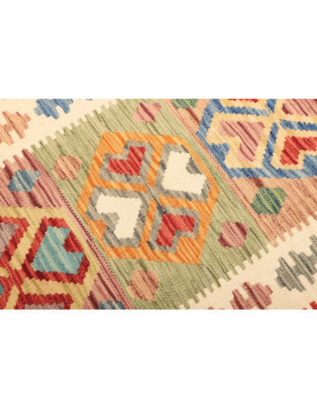 Tappeto Kilim Afghanistan arancione marrone 100x142
