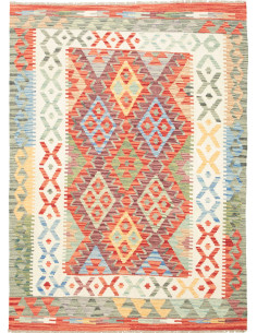 Tappeto Kilim Afghanistan marrone arancione 127x175
