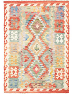 Tappeto Kilim Afghanistan giallo rosso 124x175