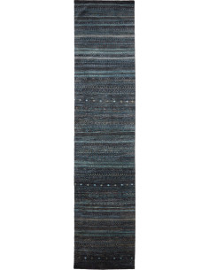 Tappeto Royal Gabbeh Pakistan 90x428 Blu Notte