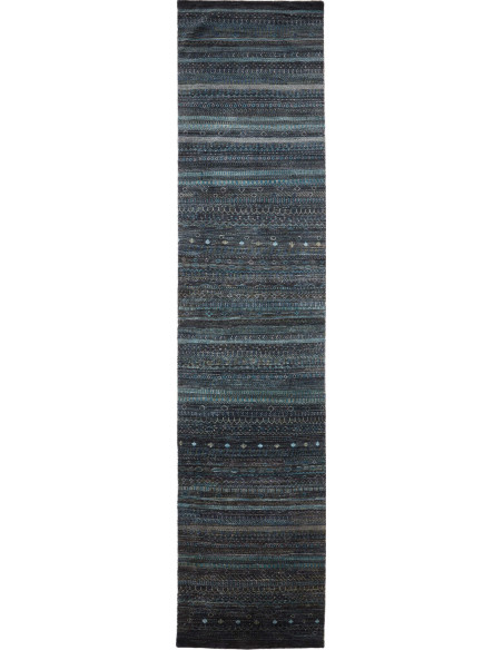 Rug Royal Gabbeh Pakistan 90x428 Deep Navy Teal