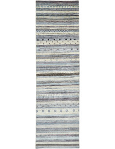 Tappeto Royal Gabbeh Pakistan 80x286 Blu Grigio