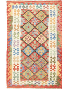 Tappeto Kilim Afghanistan marrone azzurro 125x200