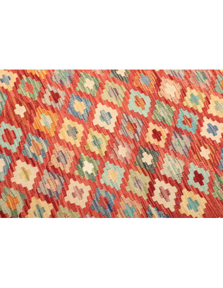 Rug Kilim Afghanistan maroon orange 174x241