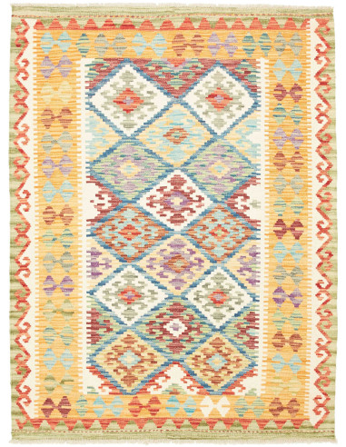 Tappeto Kilim Afghanistan giallo arancione 128x169