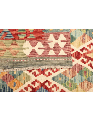 Rug Kilim Afghanistan maroon sky blue 170x237