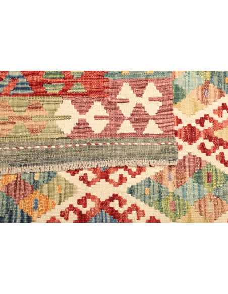 Rug Kilim Afghanistan maroon sky blue 170x237