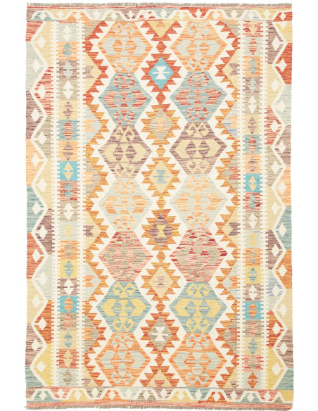 Rug Kilim Afghanistan yellow orange 125x189