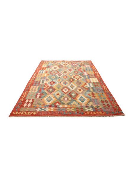 Tappeto Kilim Afghanistan marrone azzurro 179x247