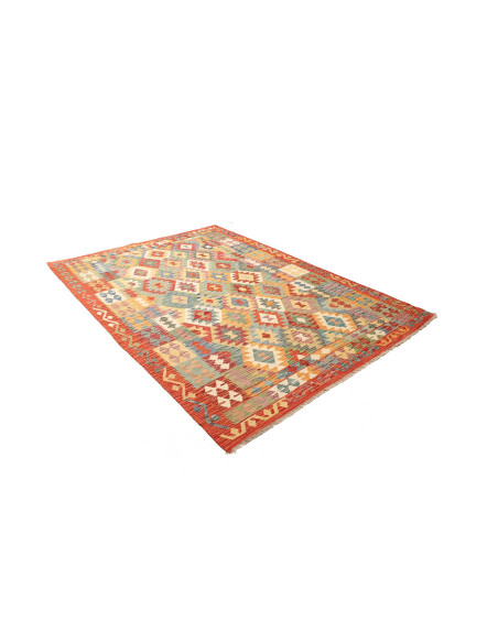 Tappeto Kilim Afghanistan marrone azzurro 179x247