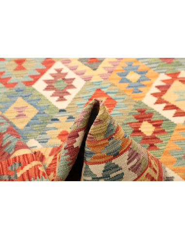 Tappeto Kilim Afghanistan marrone azzurro 179x247