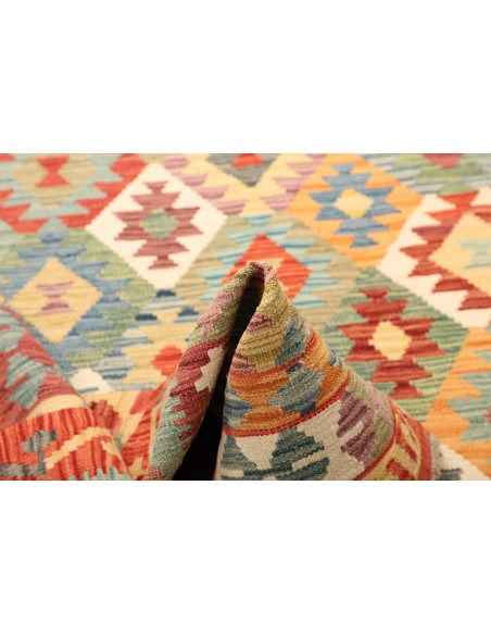 Tappeto Kilim Afghanistan marrone azzurro 179x247