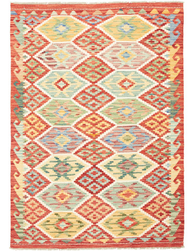 Rug Kilim Afghanistan maroon beige 125x178