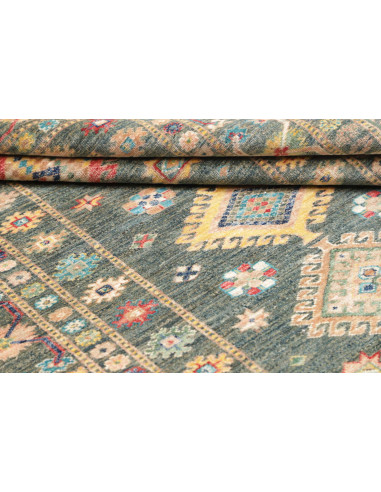 Rug Kazak Fine Pakistan 125x181 Petrol Green Re