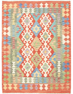 Tappeto Kilim Afghanistan marrone azzurro 129x171