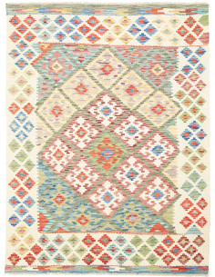 Rug Kilim Afghanistan white brown 132x178