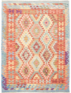 Rug Kilim Afghanistan maroon brown 138x182