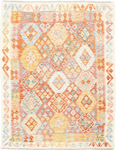 Tappeto Kilim Afghanistan giallo arancione 135x173