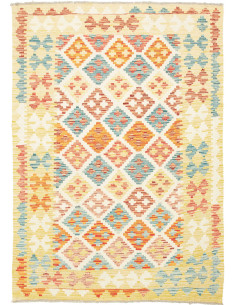 Rug Kilim Afghanistan yellow maroon 127x179