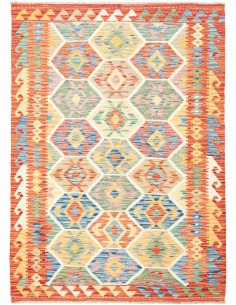 Rug Kilim Afghanistan maroon red 128x176