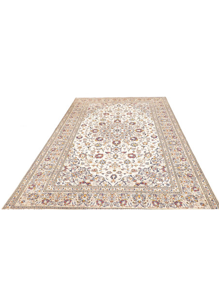 Tappeto Kashan Persia 200x310 Avorio Crema Blu